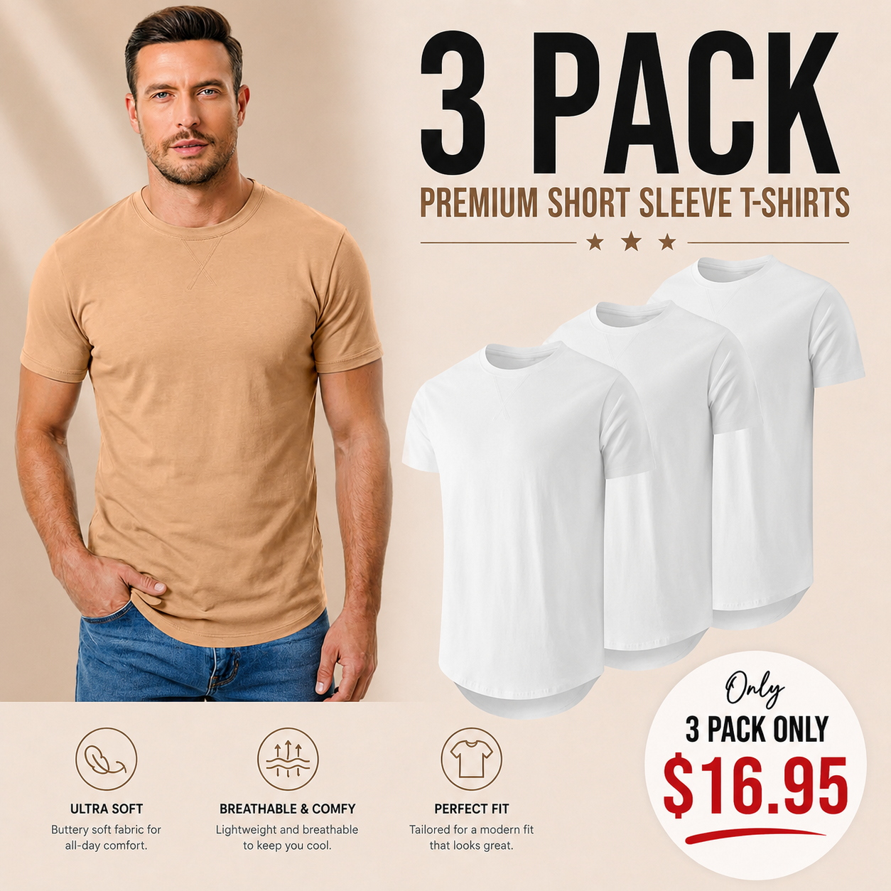 Mens 8 Pack Cotton Hipster Hip Hop Longline Crewneck T-Shirt