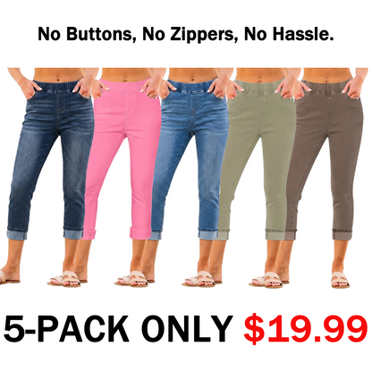 🔥90% OFF ONLY TODAY🔥Women's High-Waist Stretch Denim Capri Jeggings