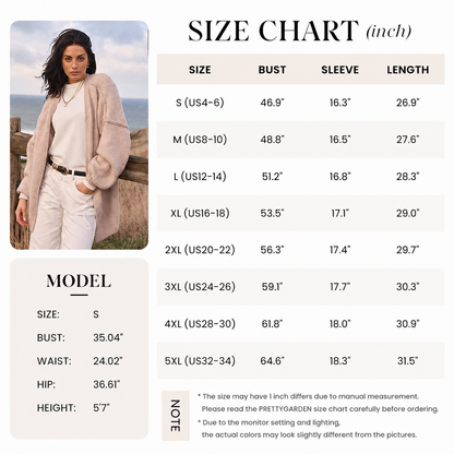 🔥 Limited-Time Sale ✨ Women’s Oversized Cardigan Sweater | Lantern Sleeve Open Front Knit Top | Lightweight Fall Casual Layering Wear 🍂