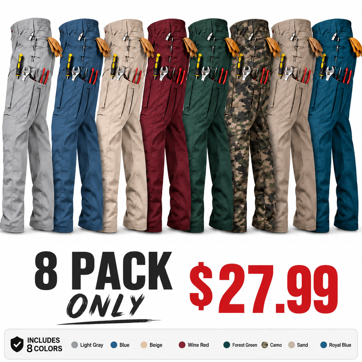 Men's Cargo Pants,Tactical Pants for Men Stretch,Durable Ripstop EDC Work Pants for Hiking
