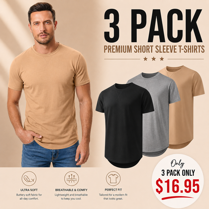 Mens 8 Pack Cotton Hipster Hip Hop Longline Crewneck T-Shirt