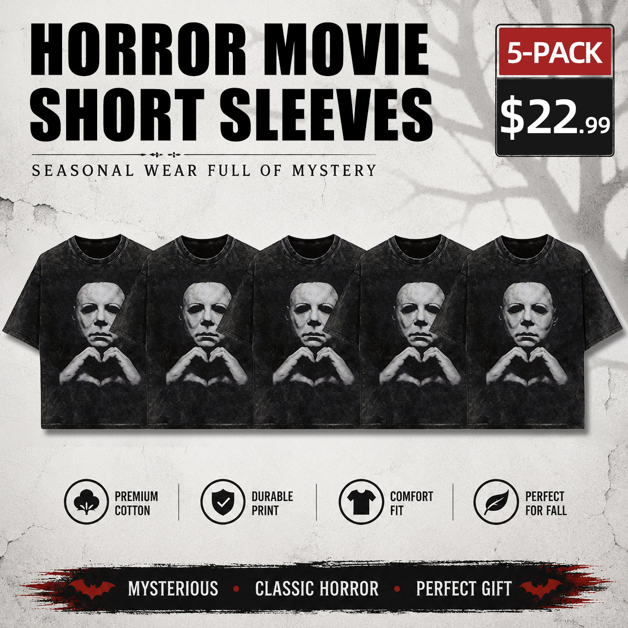 🎃Halloween Gift 🎃 Michael Myers Heart Shirt, Horror Movie Tee, Hoodie and Sweatshirt for autumn and winter