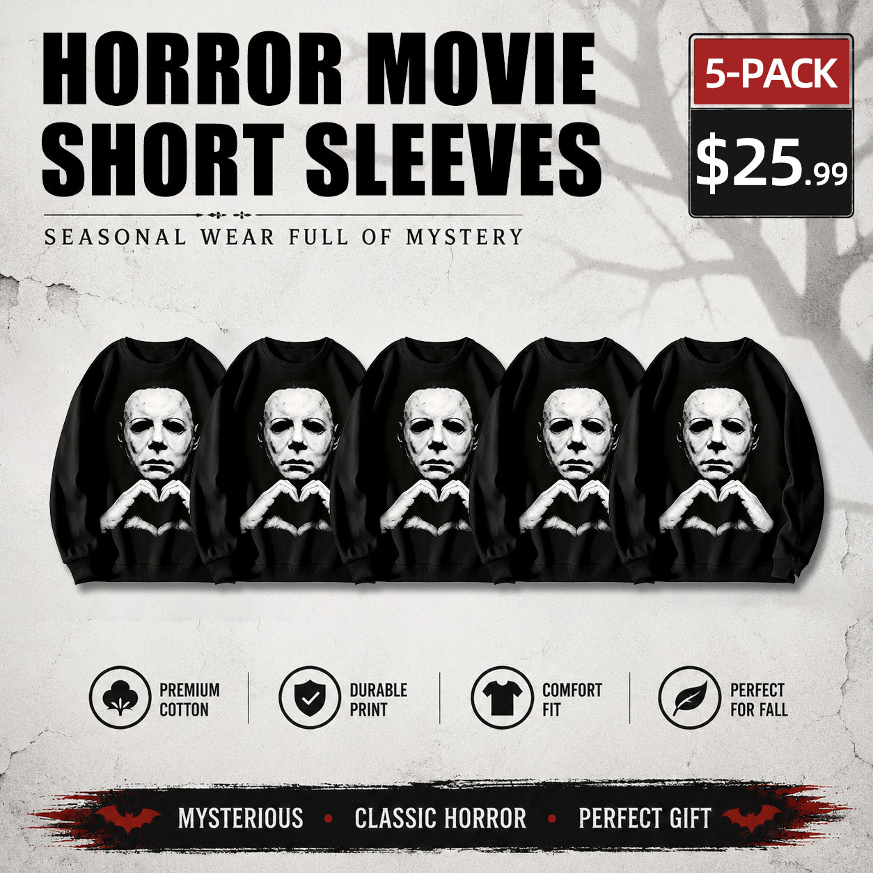 🎃Halloween Gift 🎃 Michael Myers Heart Shirt, Horror Movie Tee, Hoodie and Sweatshirt for autumn and winter