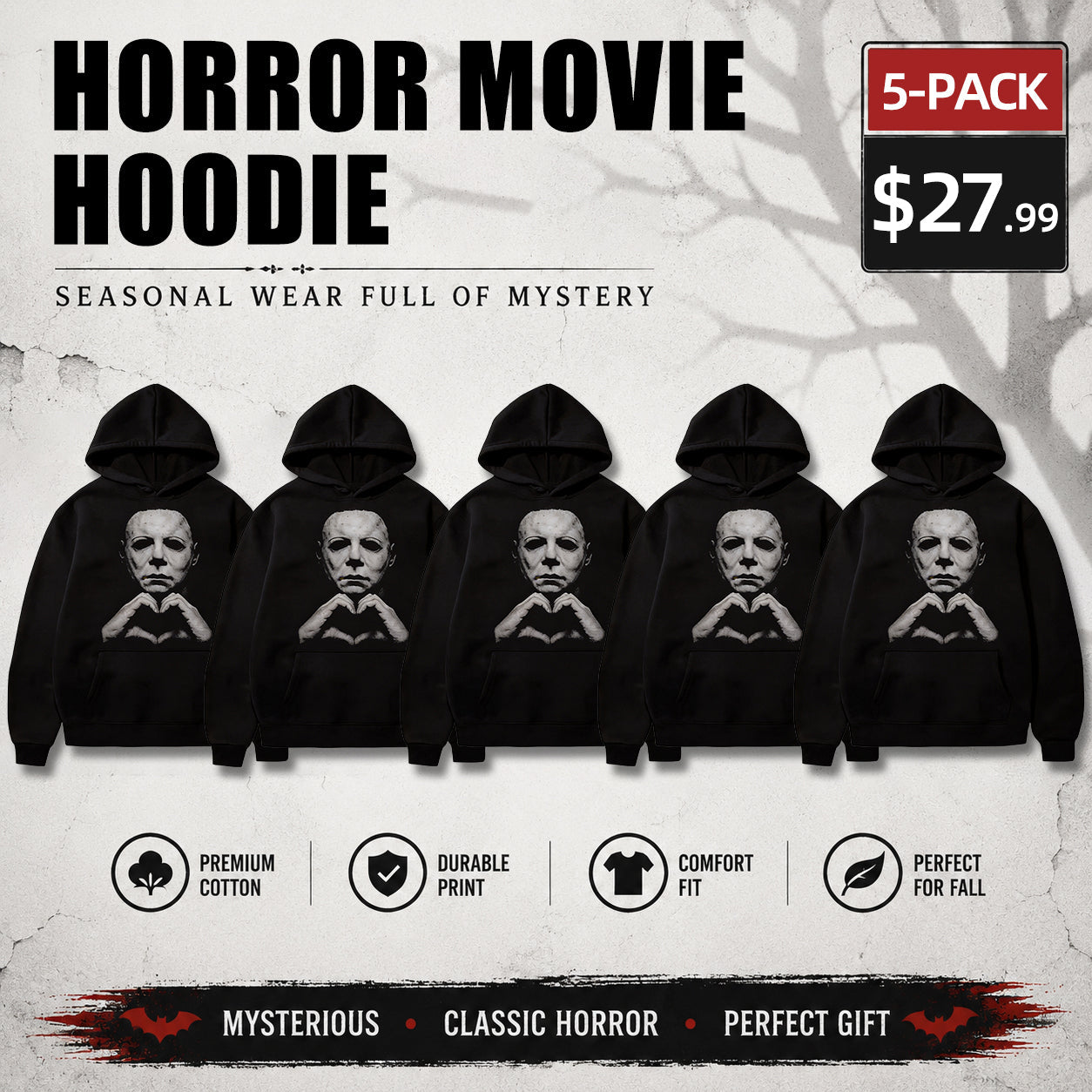 🎃Halloween Gift 🎃 Michael Myers Heart Shirt, Horror Movie Tee, Hoodie and Sweatshirt for autumn and winter