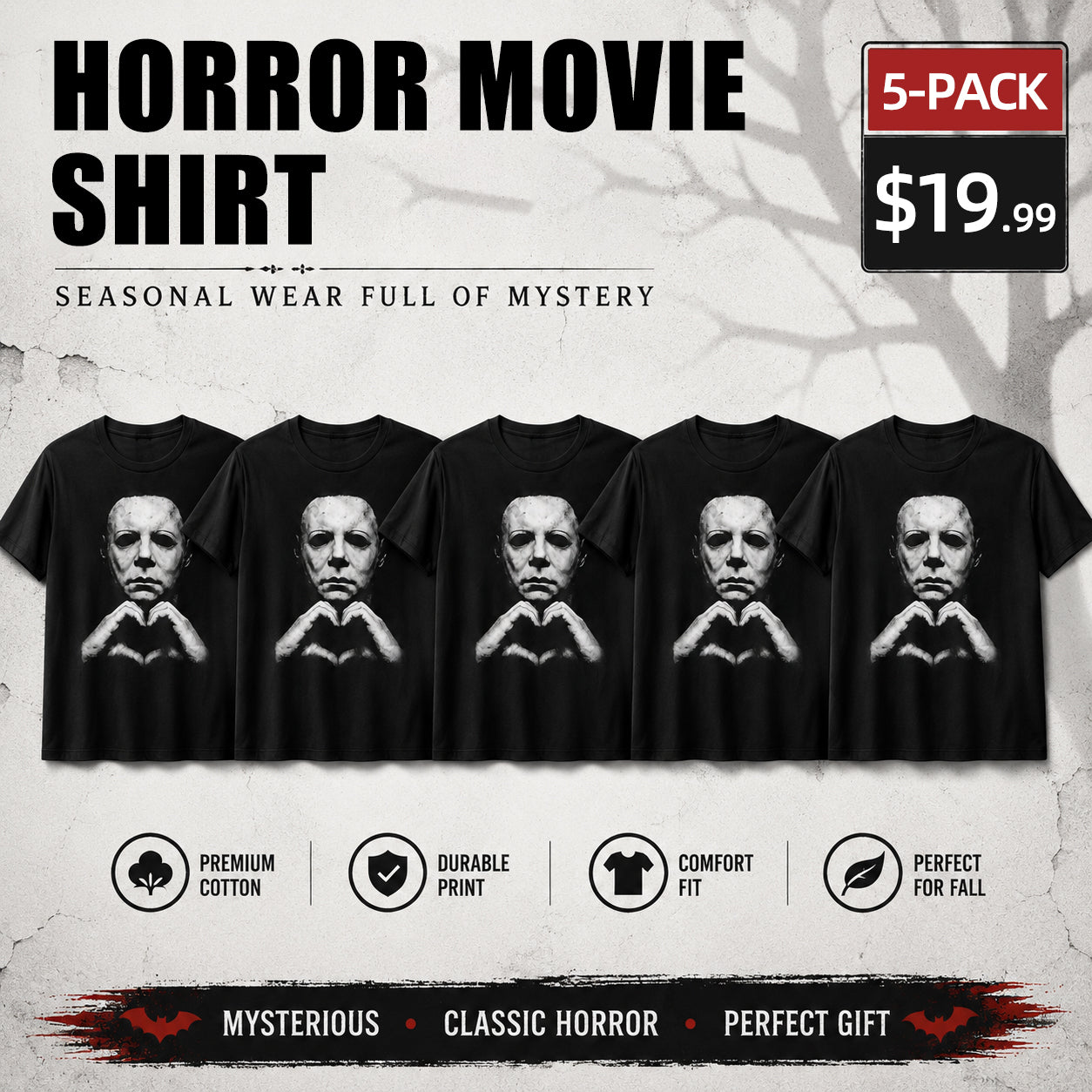 🎃Halloween Gift 🎃 Michael Myers Heart Shirt, Horror Movie Tee, Hoodie and Sweatshirt for autumn and winter