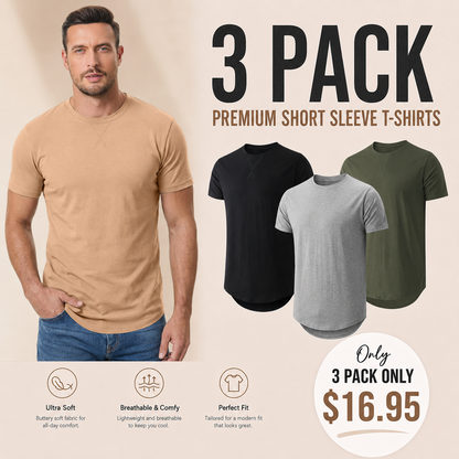 Mens 8 Pack Cotton Hipster Hip Hop Longline Crewneck T-Shirt