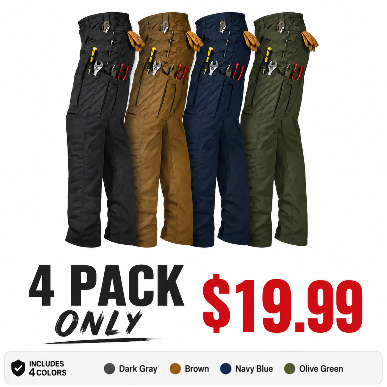 Men's Cargo Pants,Tactical Pants for Men Stretch,Durable Ripstop EDC Work Pants for Hiking