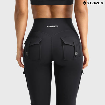 Women's Workout Flare Leggings with Pockets Hidden Scrunch High Waisted Cargo Gym Yoga No Front Seam Leggings Flared Joggers Fitness Outfit Camouflage Sports Pants 75% Nylon 25% Spandex summerwins