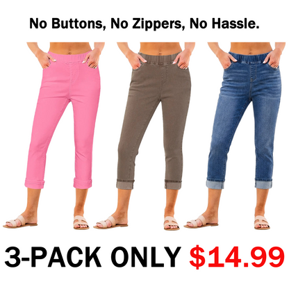 🔥90% OFF ONLY TODAY🔥Women's High-Waist Stretch Denim Capri Jeggings