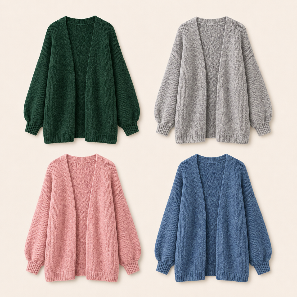 🔥 Limited-Time Sale ✨ Women’s Oversized Cardigan Sweater | Lantern Sleeve Open Front Knit Top | Lightweight Fall Casual Layering Wear 🍂