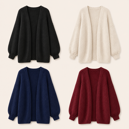 🔥 Limited-Time Sale ✨ Women’s Oversized Cardigan Sweater | Lantern Sleeve Open Front Knit Top | Lightweight Fall Casual Layering Wear 🍂
