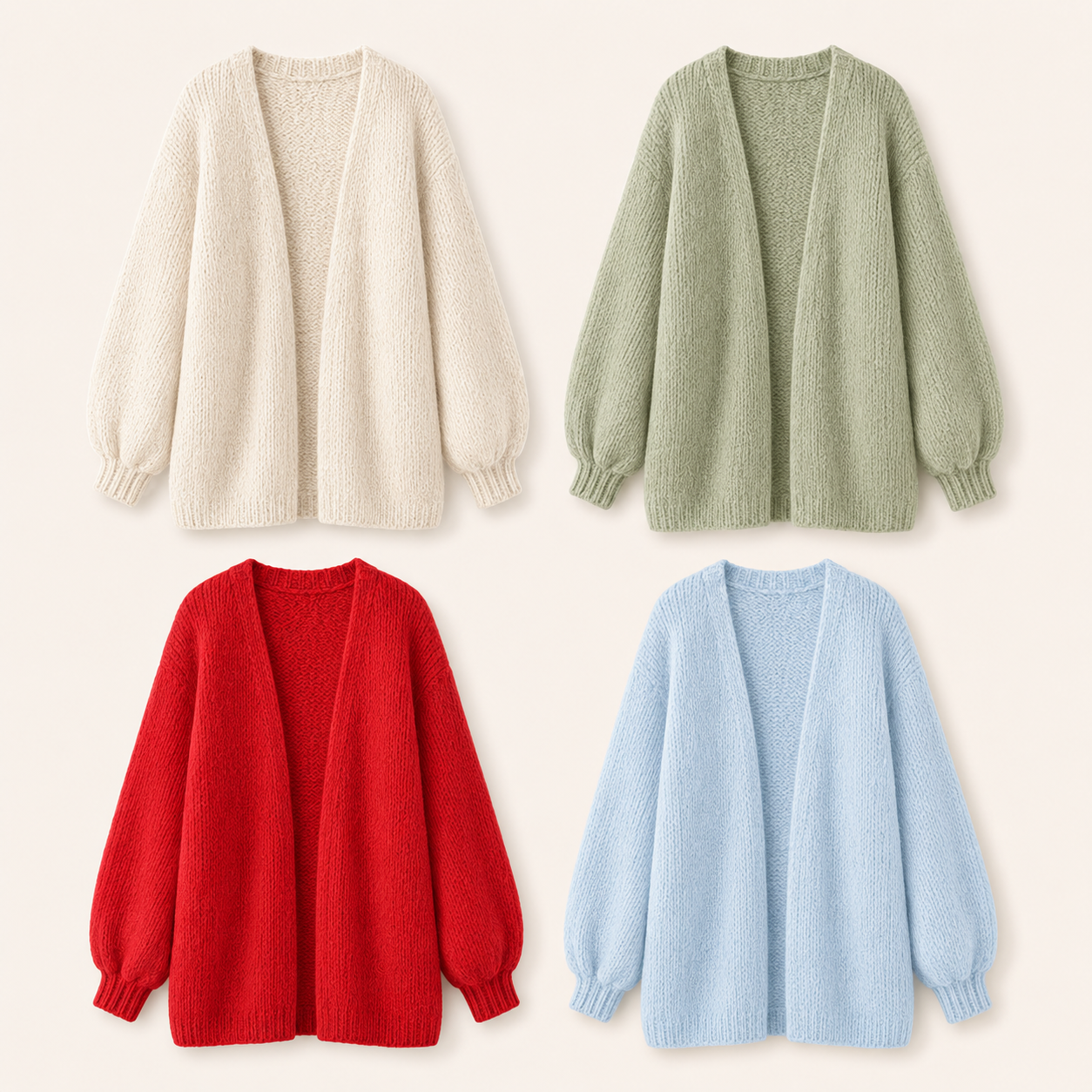 🔥 Limited-Time Sale ✨ Women’s Oversized Cardigan Sweater | Lantern Sleeve Open Front Knit Top | Lightweight Fall Casual Layering Wear 🍂