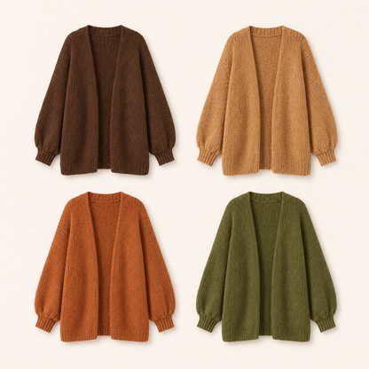 🔥 Limited-Time Sale ✨ Women’s Oversized Cardigan Sweater | Lantern Sleeve Open Front Knit Top | Lightweight Fall Casual Layering Wear 🍂
