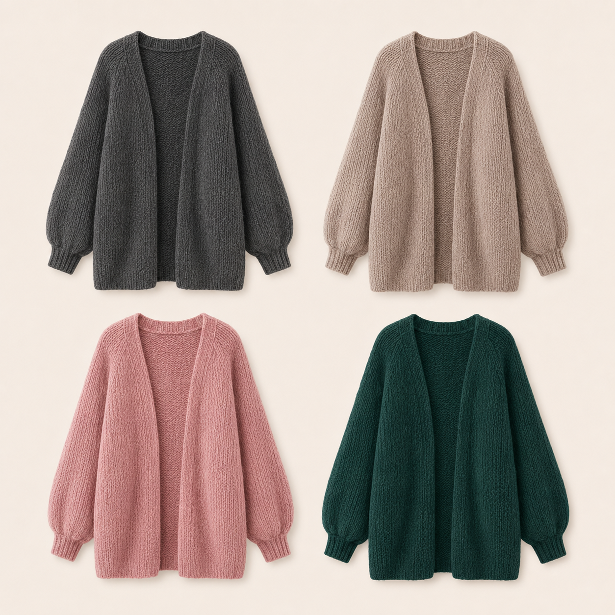 🔥 Limited-Time Sale ✨ Women’s Oversized Cardigan Sweater | Lantern Sleeve Open Front Knit Top | Lightweight Fall Casual Layering Wear 🍂