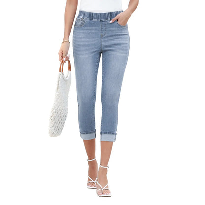 🔥90% OFF ONLY TODAY🔥Women's High-Waist Stretch Denim Capri Jeggings