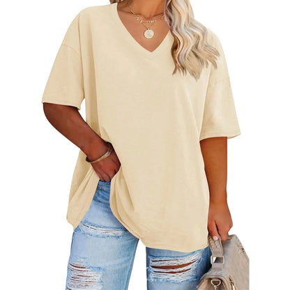 【LAST DAY SALE】Women's V Neck T Shirts Summer Half Sleeve Tee