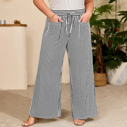 Womens Plus Size Wide Leg Pants with Pockets