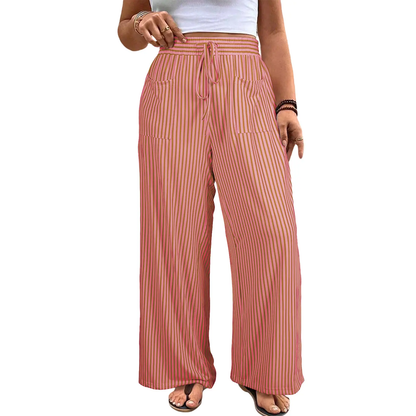 Womens Plus Size Wide Leg Pants with Pockets