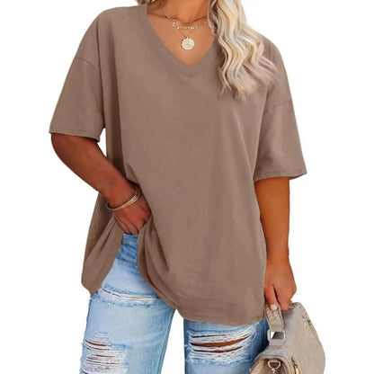 【LAST DAY SALE】Women's V Neck T Shirts Summer Half Sleeve Tee
