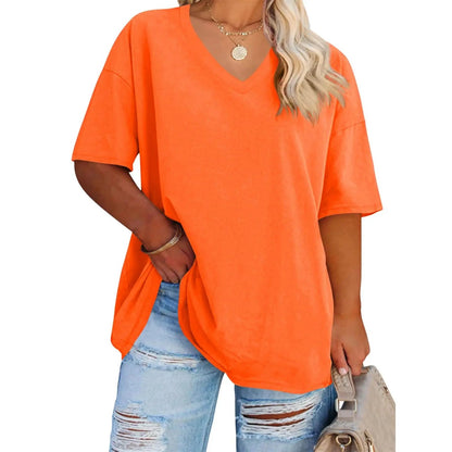 【LAST DAY SALE】Women's V Neck T Shirts Summer Half Sleeve Tee