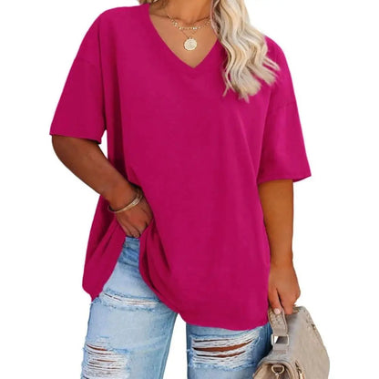 【LAST DAY SALE】Women's V Neck T Shirts Summer Half Sleeve Tee