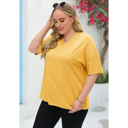 【LAST DAY SALE】Women's V Neck T Shirts Summer Half Sleeve Tee