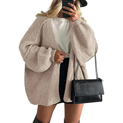 🔥 Limited-Time Sale ✨ Women’s Oversized Cardigan Sweater | Lantern Sleeve Open Front Knit Top | Lightweight Fall Casual Layering Wear 🍂